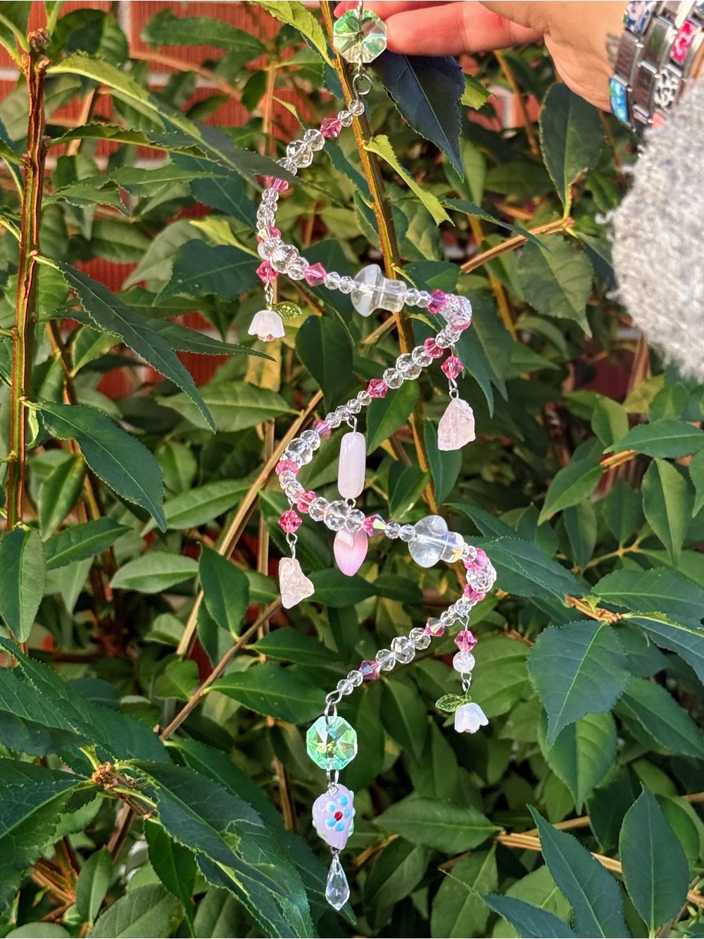 Rose Quartz Spiral Suncatcher